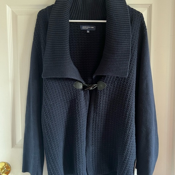 Jones New York Navy Shawl Collar Cardigan - Picture 3 of 5